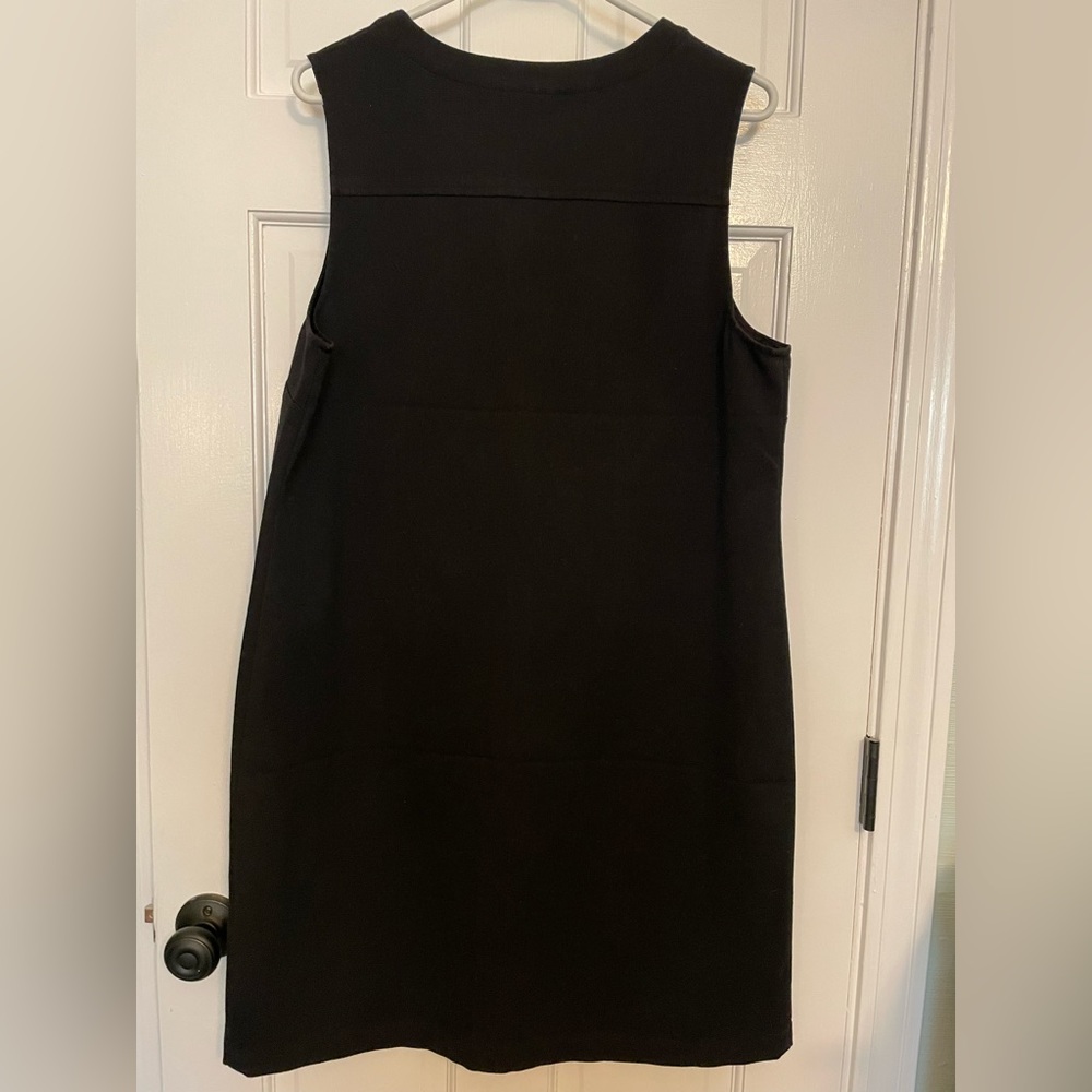 Talbots black ALine Jumper - v neck - black buttons down the entire front - Picture 4 of 7